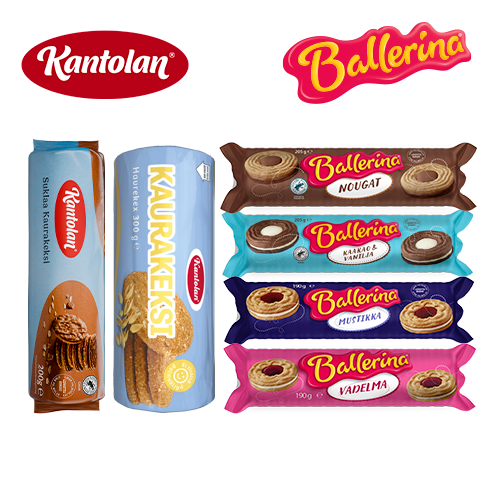 Kantolan Ballerina and Kaurakeksi biscuit assortment / 6 variants, 20 pcs, 190-300 g